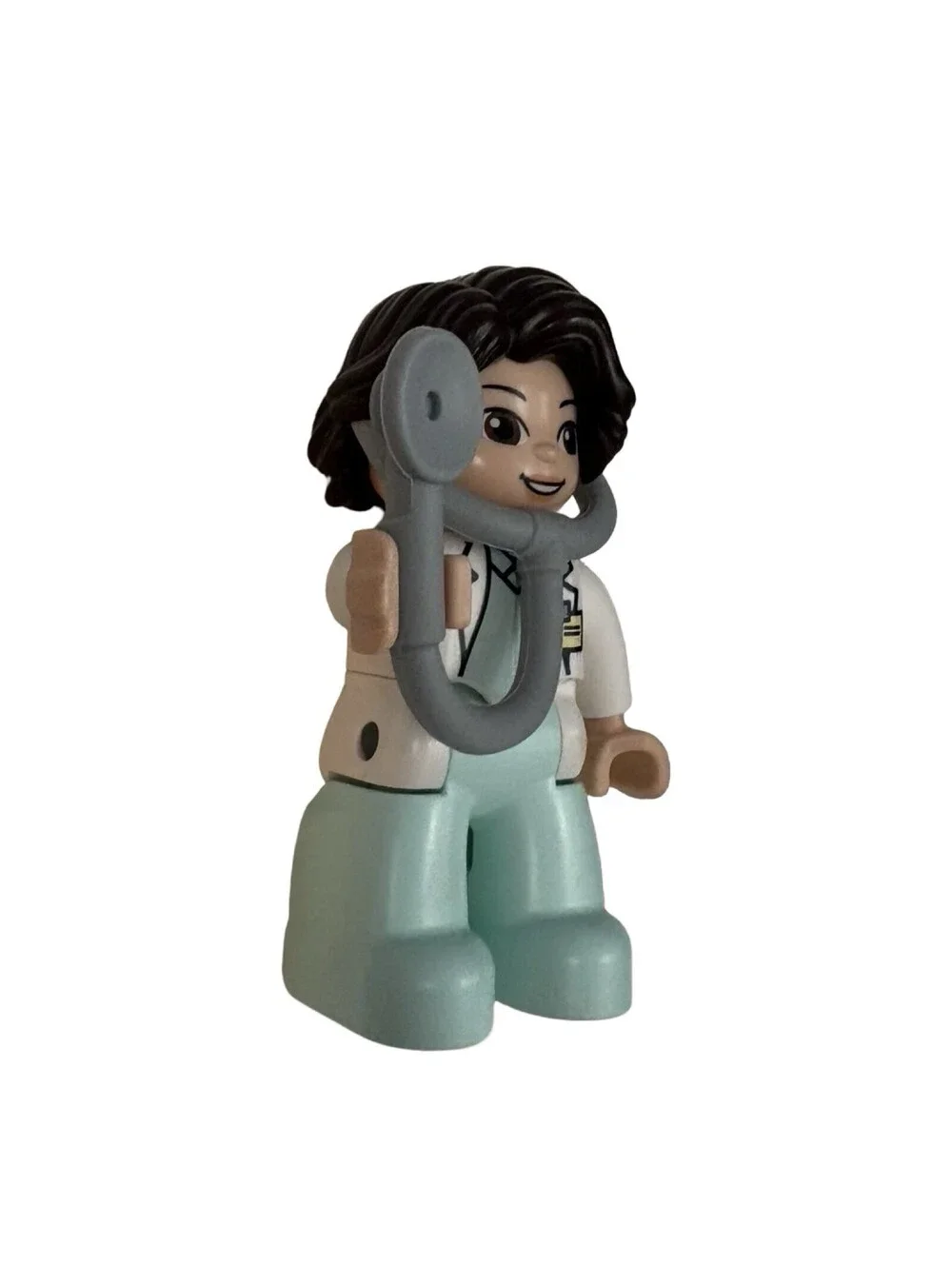 LEGO Duplo Doctor Woman Aqua Pants White Shirt Stethoscope Black Hair Girl Mom